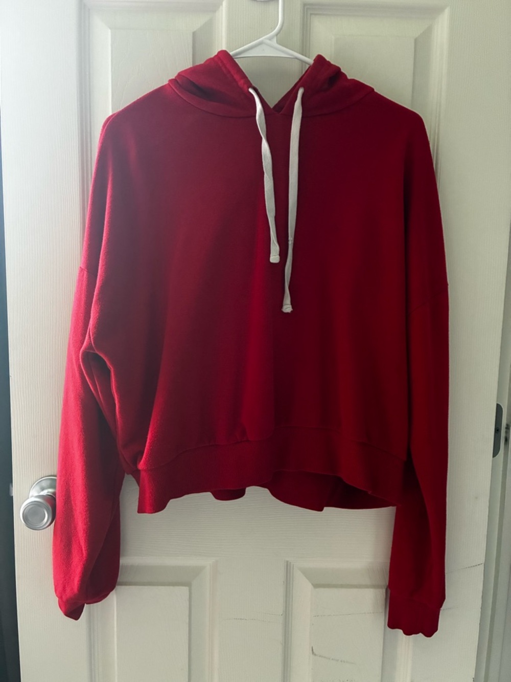 Red Women's Hooded Pullover Sweatshirt
